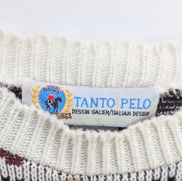Vintage Tanto Pelo Italian Design Knit Sweater, 90's Style ltalian Sweater, XL - Picture 5 of 10